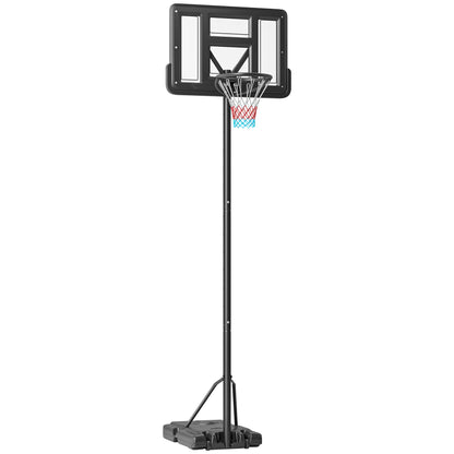 Basketbalbord – Basketbalstandaard – Basketbalring – Basketbalsysteem – Verstelbare Hoogte 230-305 cm – Met Wielen en Vulbare Voet – Weerbestendig Stalen Frame