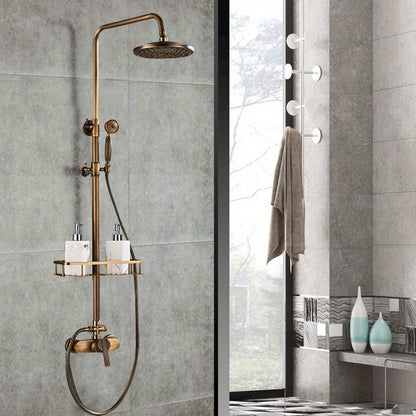 Vintage Douche Systeem – Douche Set – Regendouche – Handdouche – Douchearmatuur – Antiek Messing – 360° Draaibare Douchekop – Duurzaam En Waterbestendig