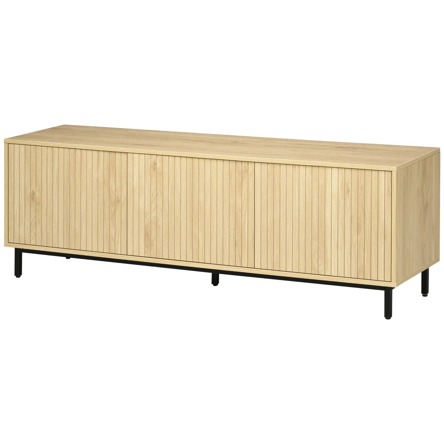 TV-meubel – Tv-standaard – Tv-kast – Mediameubel – Natuurlijk Hout – Geschikt Voor 65 Inch – Verstelbare Planken & Kabeldoorvoer