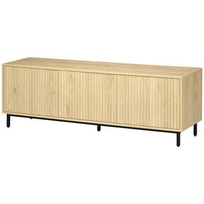 TV-meubel – Tv-standaard – Tv-kast – Mediameubel – Natuurlijk Hout – Geschikt Voor 65 Inch – Verstelbare Planken & Kabeldoorvoer