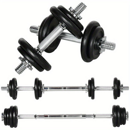 Adjustable Dumbbell Set – Verstelbare Halterset – Dumbbells – Barbell – Gewichtenset – 20kg Zwaar – Roestvrijstalen Stang – Anti-Slip – Duurzaam Gietijzer – Voor Thuis Fitness
