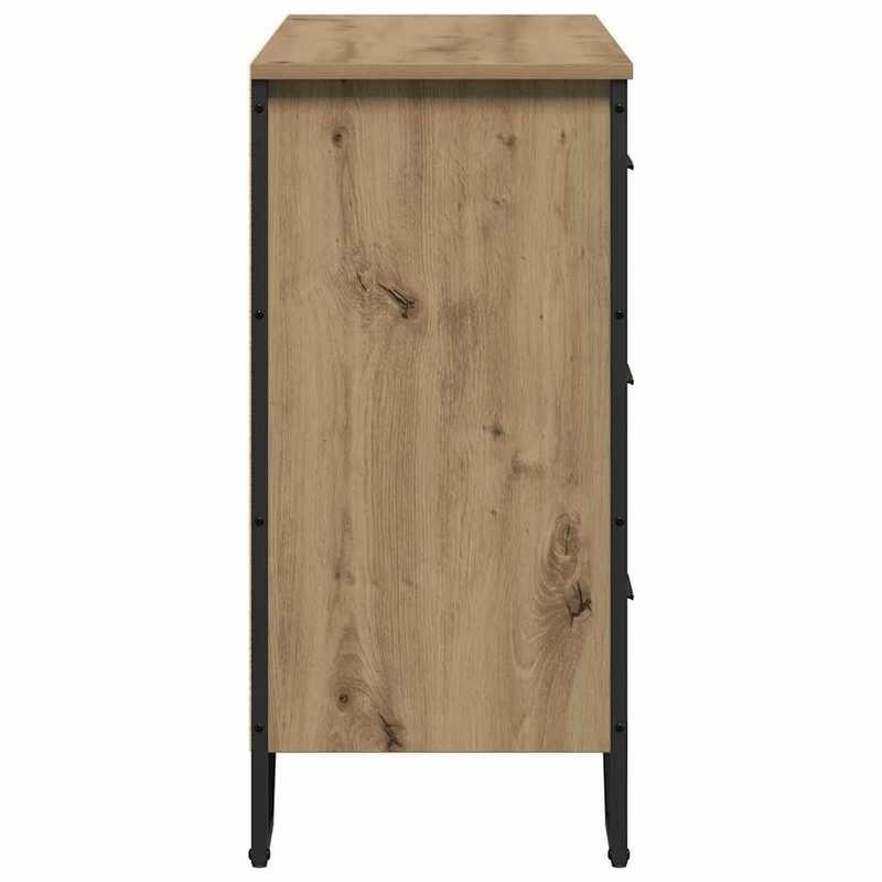 Oak Chest of Drawers - Modern 6-Drawer Heavy-Duty Storage Cabinet with Lockable Doors-Like Drawers, Oak Wood ( Assembly Required), -Standing Organizer for Bedroom, Living Room, Office - Sturdy Modern Furniture, Storage Cabine
