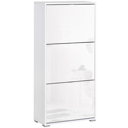Schoenenkast – Schoenopberger – Schoenrek – Schoenopbergmeubel – Schoenenkastje – 3 Vouwdeuren – Lacquered Wit MDF