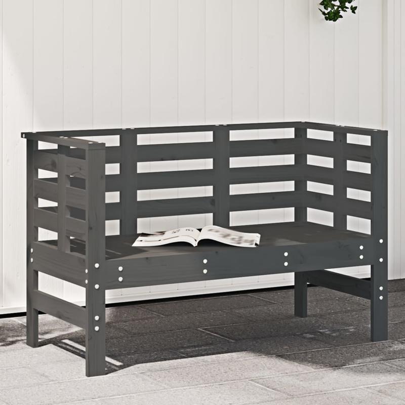 Garden Bench 111.5X53X71 Cm Made of Solid Gray Pine Wood