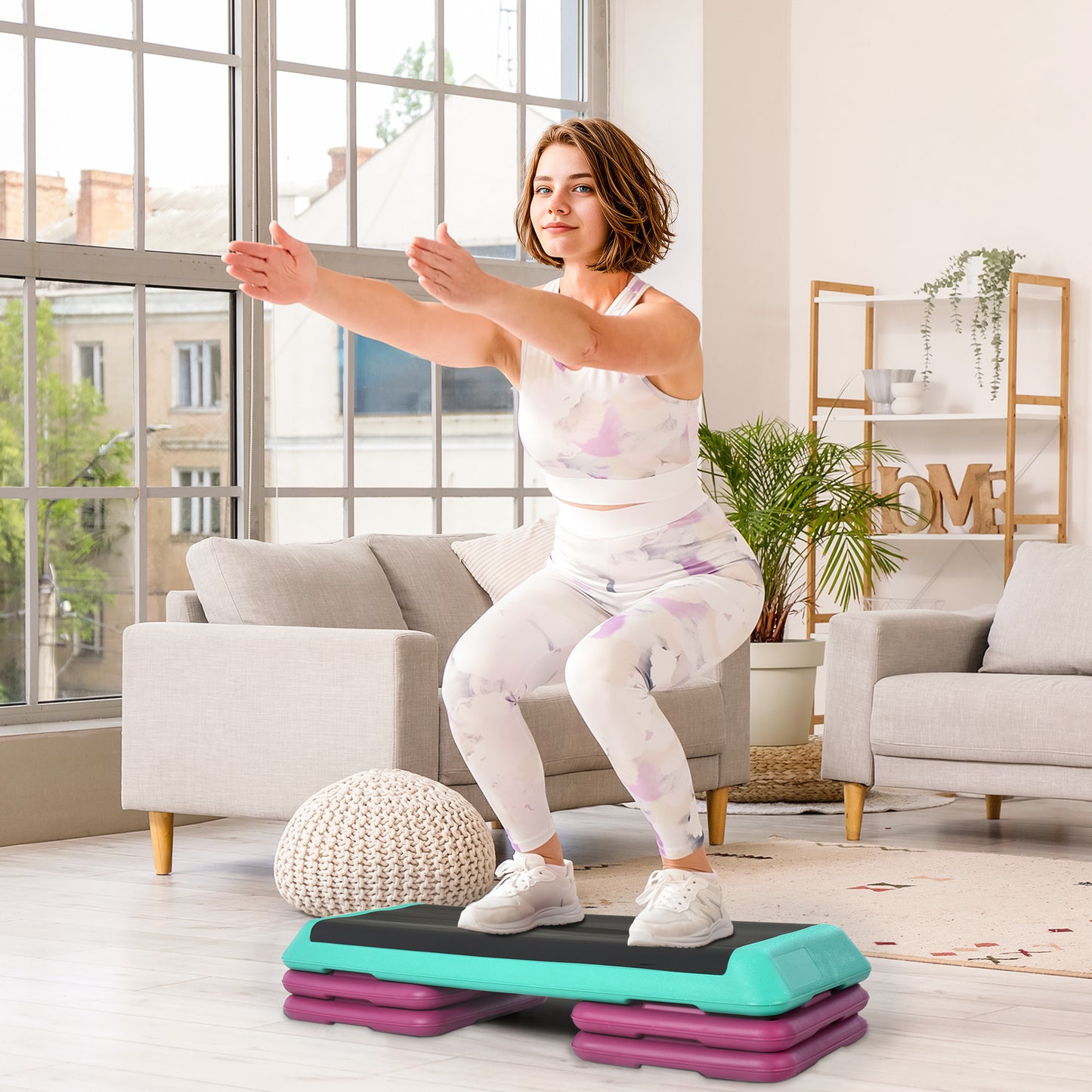 Verstelbare Fitness Stepper – Trainingsbankje – Step Board – Cardio Step – Workout Platform – 3 Hoogtes (10/15/20 cm) – Antislip Oppervlak – Lichtgewicht Kunststof