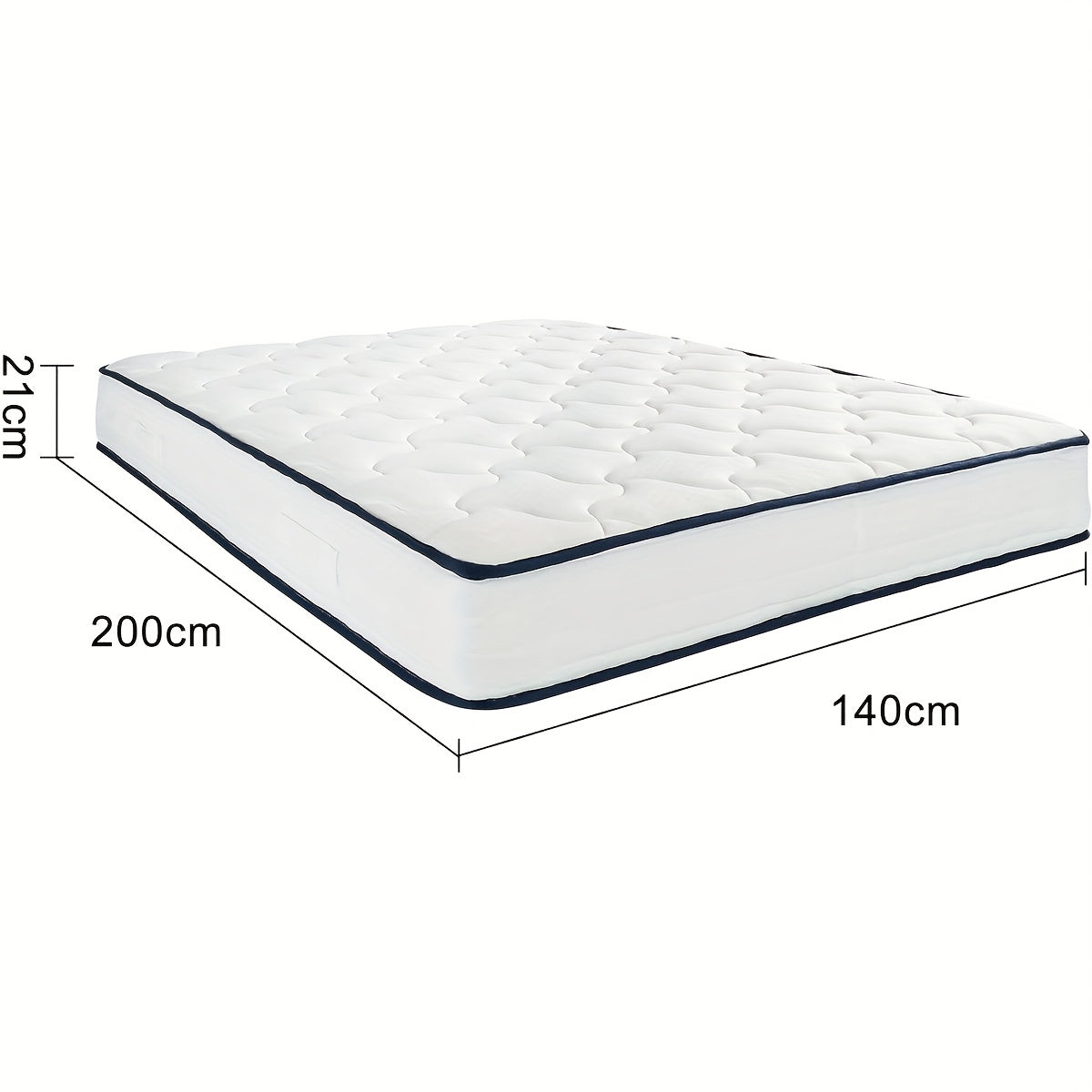 Matras – Pocketveringmatras – 7-Zones Matras – Tweepersoonsmatras – Koudschuimmatras – 140x200 cm – 21 cm Hoogte – Stevig H3 Hardheid