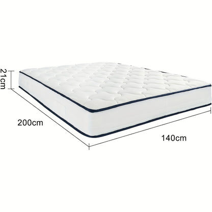 Matras – Pocketveringmatras – 7-Zones Matras – Tweepersoonsmatras – Koudschuimmatras – 140x200 cm – 21 cm Hoogte – Stevig H3 Hardheid