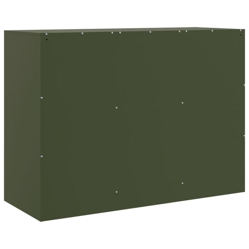 Simple Sideboard, Spacious Storage Cabinet with Display Shelf, Suitable for Kitchen, Living Room, Stylish Furniture, Offers Additional Storage Space and Home Decor, Ensures Safety. Dressoir 99x39x73 cm Steel Olive Green