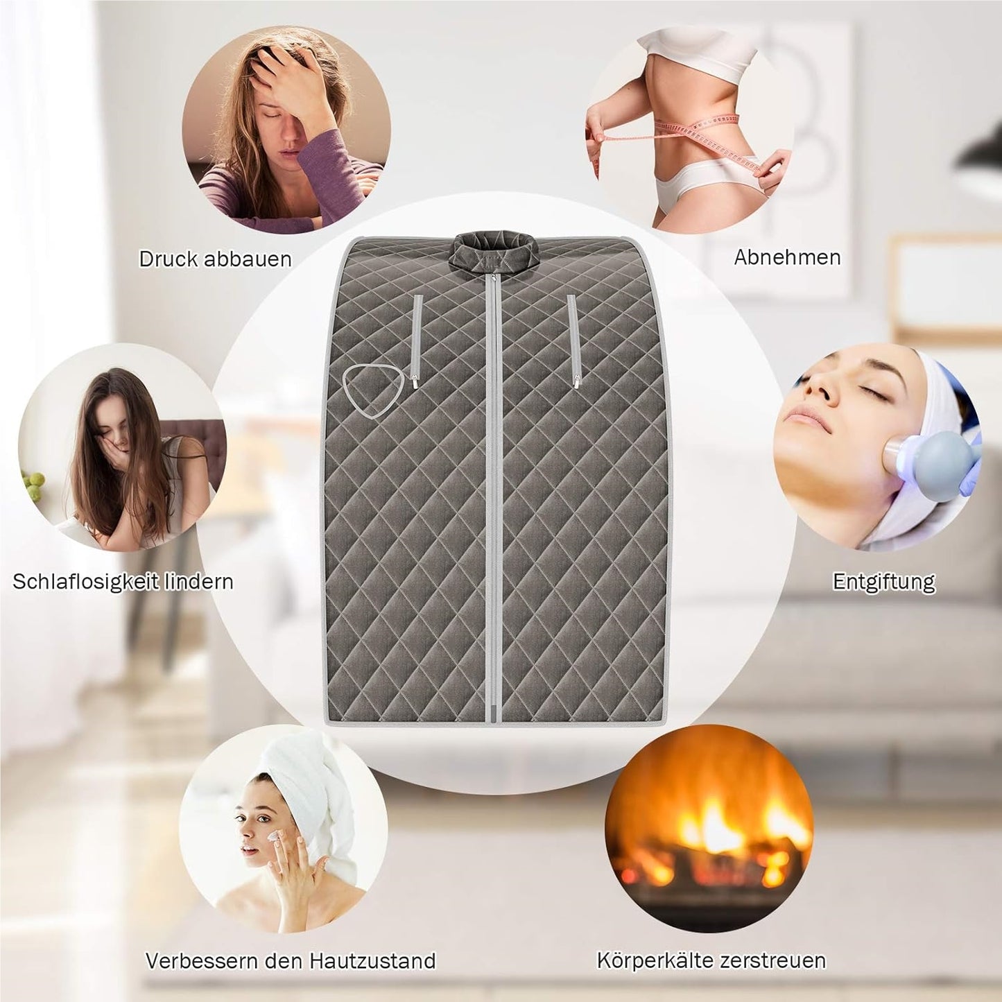 Sauna – Stoomsauna – Mobiele Sauna – Stoomcabine – Mini Sauna – 3L Watertank – Afstandsbediening Met Timer & Temperatuurregeling