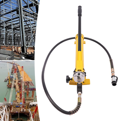 Hydraulische Handpomp – Handmatige Pomp – Hydraulische Pers – Oliepomp – Drukpomp – Hoge Druk Tot 700 Bar – Compact & Draagbaar – Gele Uitvoering