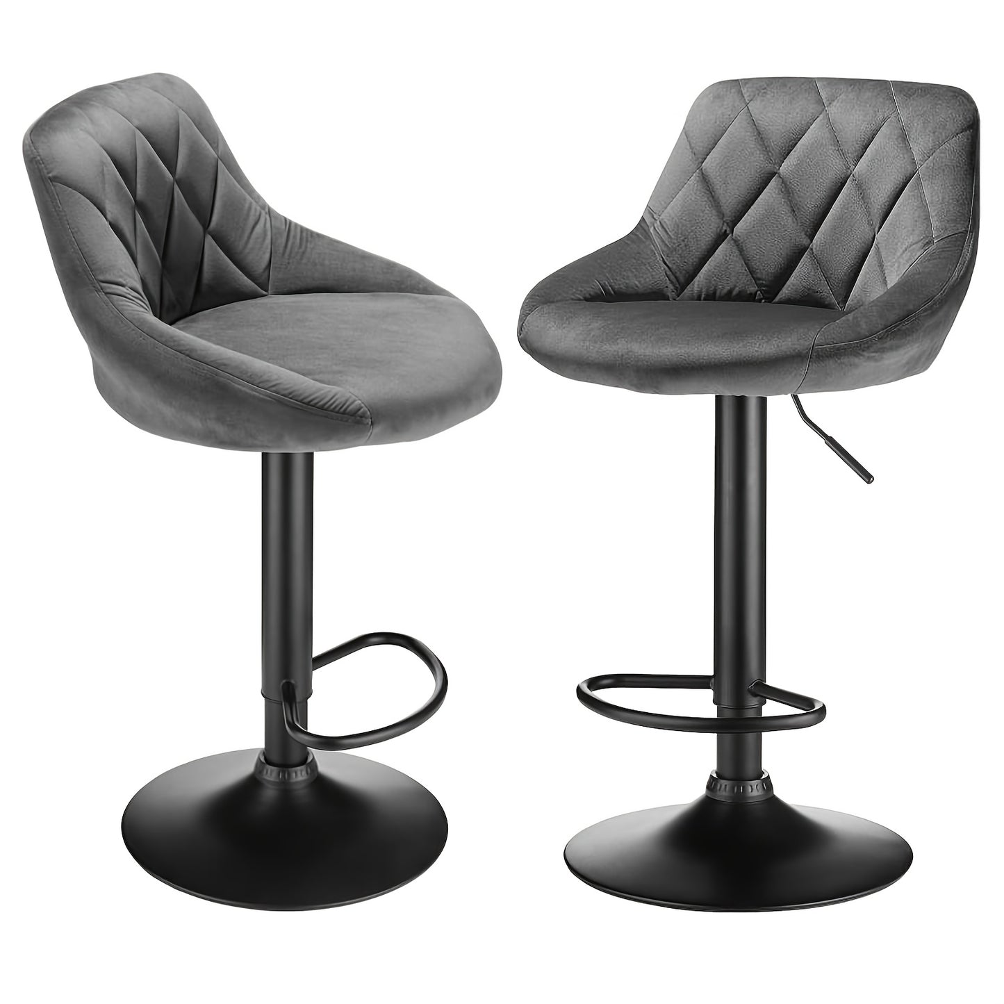 Barstoel – Barkruk – Barstoel Kruk – Barkrukken – Barstoelen – Set Van 4 – Fluwelen Bekleding – Draaibaar Metalen Onderstel