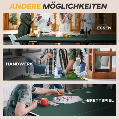 Tafeltennistafel – Pingpongtafel – Tafeltennisbord – Inklapbare Tafel – Speeltafel – Inklapbaar Design – 8 Wieltjes Voor Makkelijk Verplaatsen – 274x152,5x76 cm – Robuust IJzeren Frame – Inclusief Peddels En Ballen – Groen