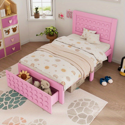 Bedframe Roze – Bedombouw – Bedkast – Opbergbed – Slaapkamerbed – Met Laden – Stevige Constructie – Ruimtebesparend Design