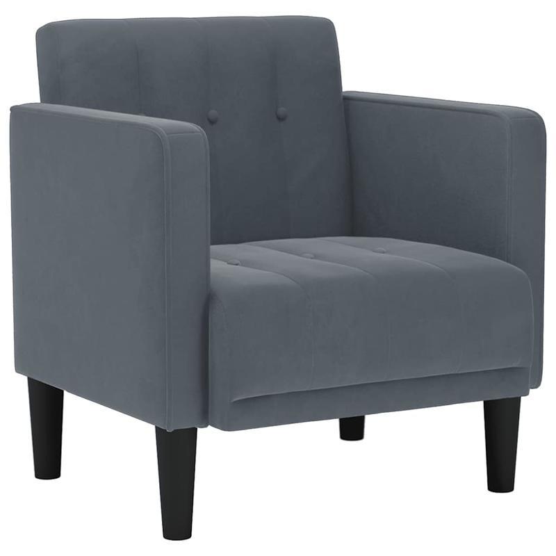 Bureaustoel – Fauteuil – Computerstoel – Kantoorstoel – Thuiswerkstoel – Donkergrijs Fluweel – Memory Foam Zitting – Stevig Hardhouten Frame
