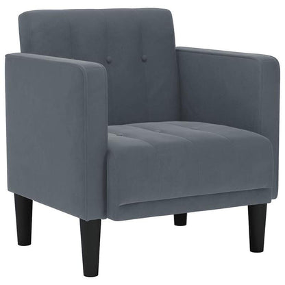 Bureaustoel – Fauteuil – Computerstoel – Kantoorstoel – Thuiswerkstoel – Donkergrijs Fluweel – Memory Foam Zitting – Stevig Hardhouten Frame
