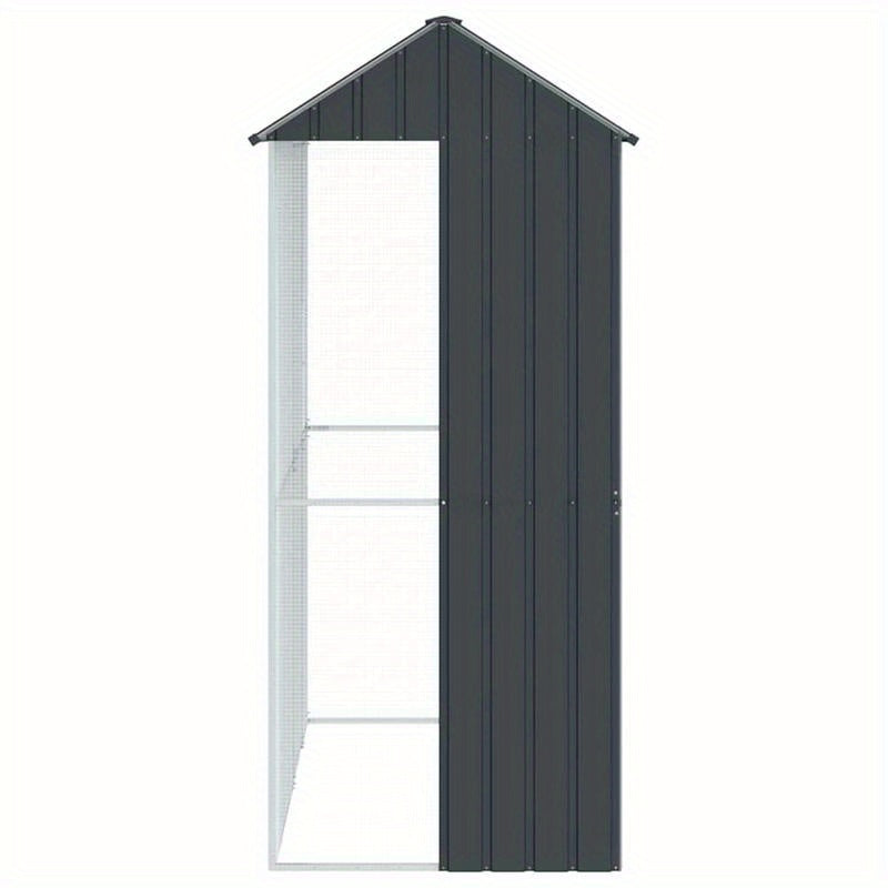 Buitenvolière – Vogelkooi – Vogelkooi Buiten – Vogelkooi Groot – Buitenren – Antraciet – Gegalvaniseerd Staal – Ruim 215x110x247 cm – Weerbestendig & Predatorbestendig