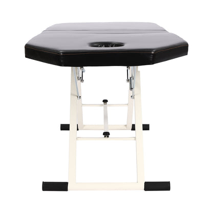 Massagetafel – Massagebank – Behandelingstafel – Spa Tafel – Schoonheidstafel – Inklapbaar & Draagbaar – Ergonomisch Gezichtsgat & 250 kg Draagvermogen – Zwart
