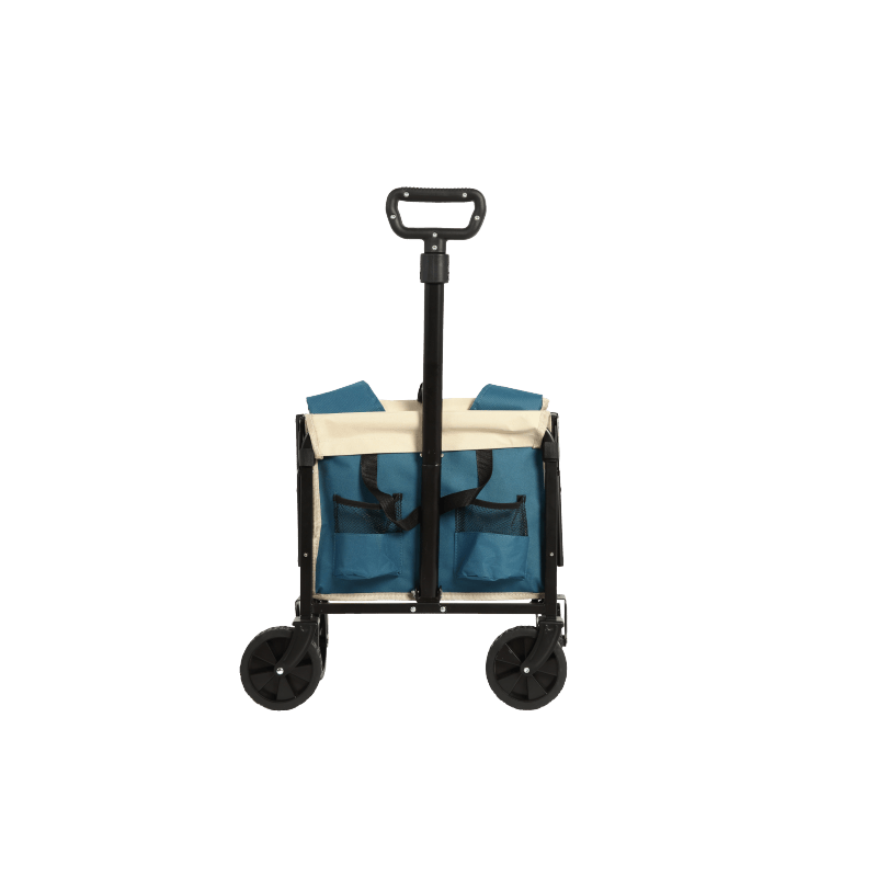 Bolderkar – Trolley – Boodschappentrolley – Opvouwbare Kar – Transportwagen – Lichtgewicht Staalframe – Waterafstotend 600D Oxford – Blauw - QUORE