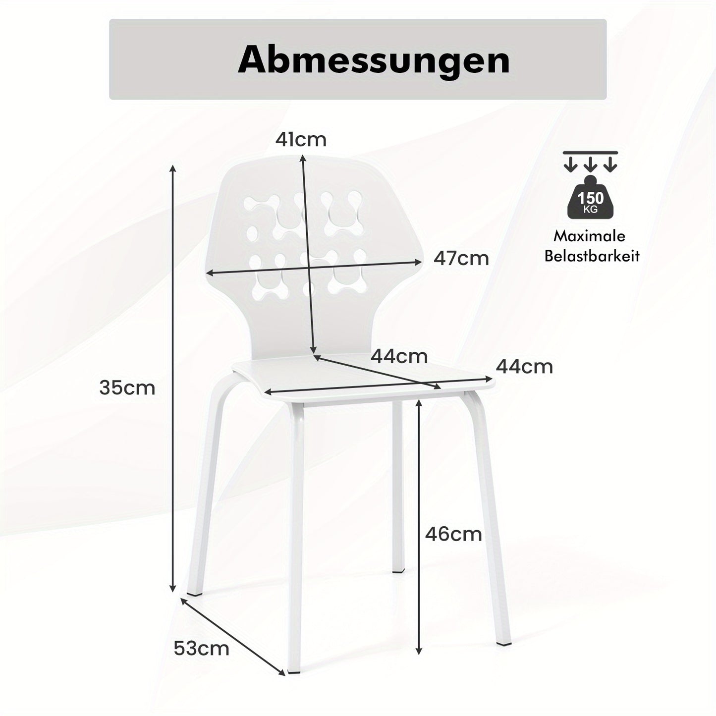 Eetkamerstoelen Set 4 – Keukenstoelen – Stoelen Zonder Armleuning – Metaal Stoelen – Moderne Stoelen – Ergonomische Rugleuning – Stevig Metalen Frame