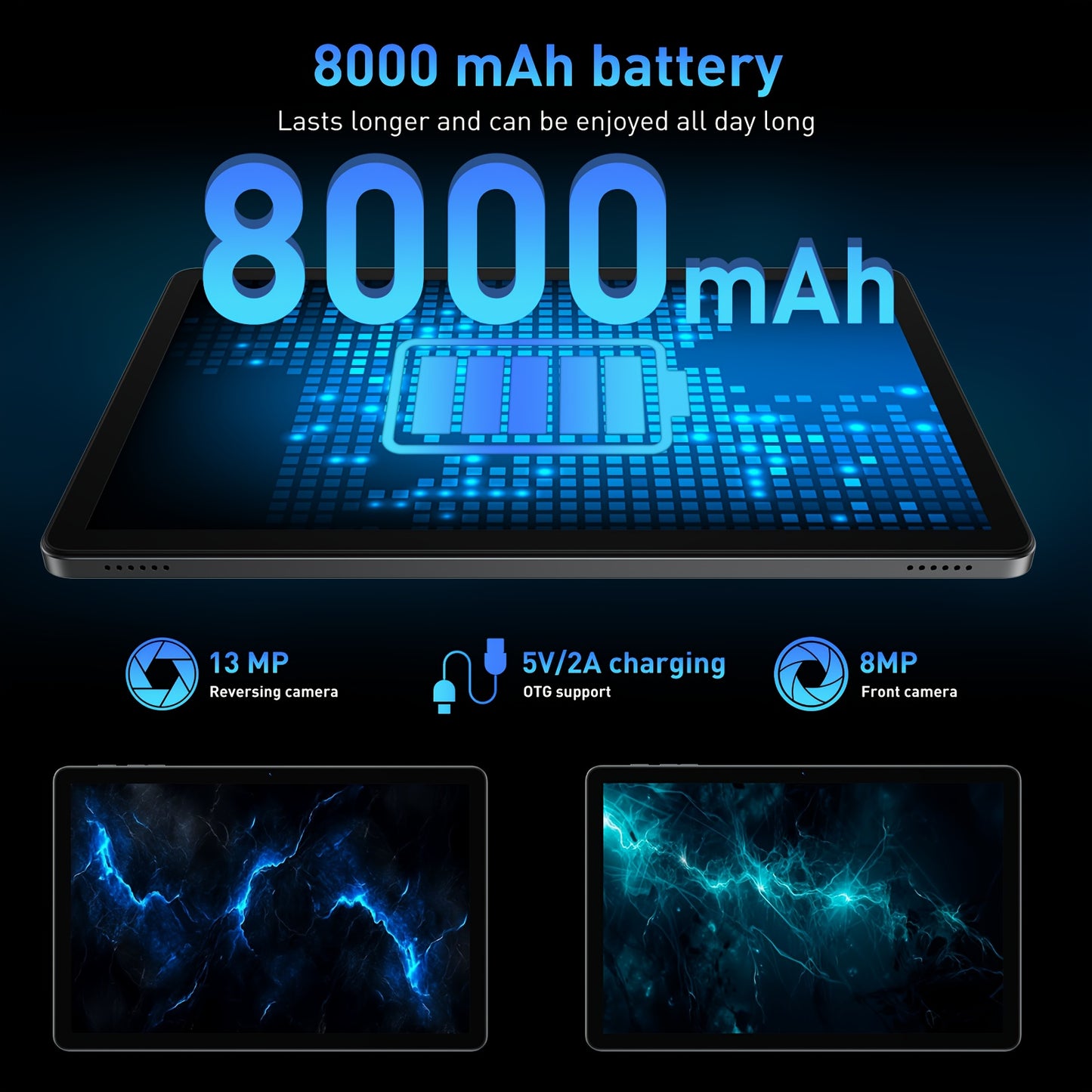 11 inch Android Tablet – Touchscreen – Tablet PC – Multimedia Tablet – Draagbare Computer – 16GB RAM + 256GB Opslag – HD IPS Scherm – 8000mAh Batterij