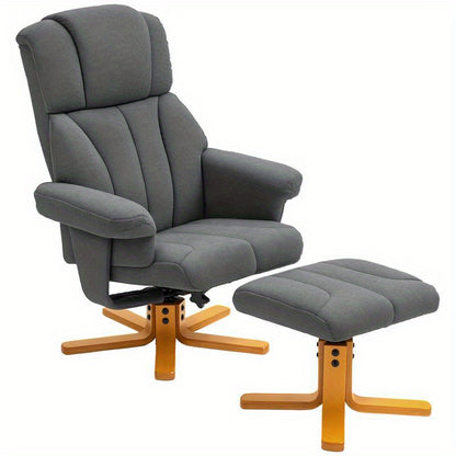 Adjustable Recliner Chair with Footrest - Heavy-Duty Hardwood Frame, Manual Recliner Sofa with Cushioned Seat & Backrest, Easy Assembly Living Room, Bedroom, Home Office Chair - Sturdy Base for Living Room, Dining Area, Balco