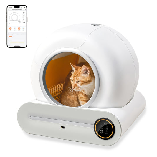 Zelfreinigende Kattenbak – Automatische Kattenbak – Zelfreinigend Kattenbak Toilet – Elektrische Kattenbak – XXL Kattenbak – Gesloten Design – Inclusief Zeef en Trappetjes – Anti Knelschade Mechanisme