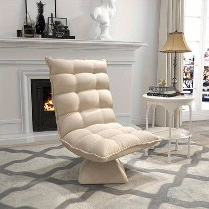 Relaxing reading chair, swivel, linen look, 62cm x 70cm x 95cm, beige, Cozy Armchair, Home Library Chair, Classic Design, Modern Classic, Quality Upholstery, Durable Construction, Reclining Chair, Lounge Chair, Small Space Li