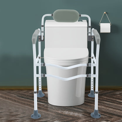 Toiletbeugel – Toiletsteun – Wandbeugel – Veiligheidsgreep – Handgreep – Verstelbaar – C-Pin Montage – Draagkracht 136 kg – Robuust Grijs