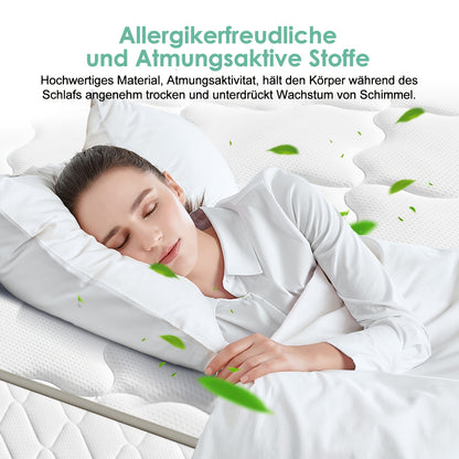 Gronfont Ergonomic 7-Zone Pocket Spring Mattress with Fitted Sheet - Single/Double//Queen Size (90x200/120x200/140x200/160x200cm), Medium Firm H3 Bed Suitable for Adults, & Spinal