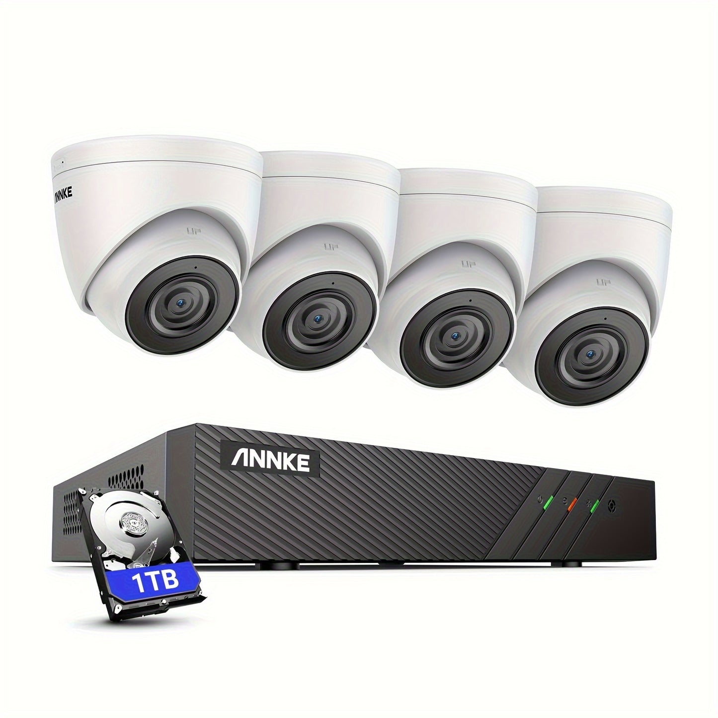 Beveiligingscamera Set – Camerabewaking – Bewakingscamera – Beveiligingssysteem – IP Camera Set – 4x 5MP Camera’s – 8-kanaals 6MP NVR – 30 Meter Nachtzicht – 1TB Opslag