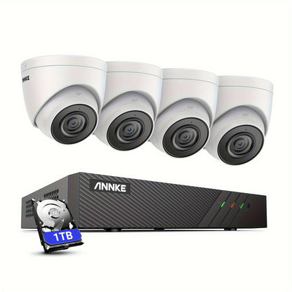Beveiligingscamera Set – Camerabewaking – Bewakingscamera – Beveiligingssysteem – IP Camera Set – 4x 5MP Camera’s – 8-kanaals 6MP NVR – 30 Meter Nachtzicht – 1TB Opslag