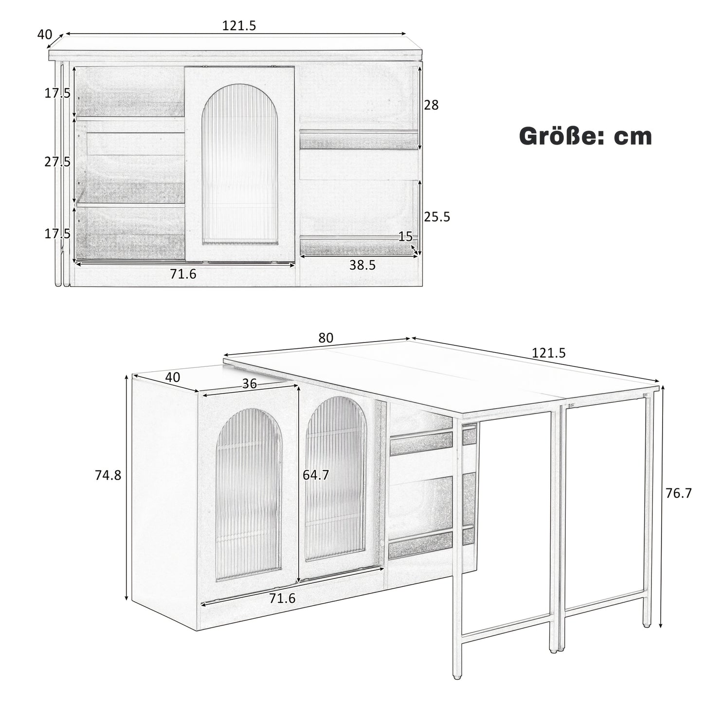 Draaibare Bartafel – Bar Tafel – Hoog Tafel – Barkeuken Meubel – Opbergtafel – Zwart – 360° Rotatie – Ruime Opbergruimte Met Glazen Deurtjes