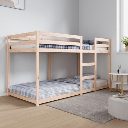 Stapelbed Zonder Matras – Halfhoogslaper – Kinderbed – Bedbank – Bunkbed – Massief Grenen Hout – Geschikt Voor Matras 90x200 cm