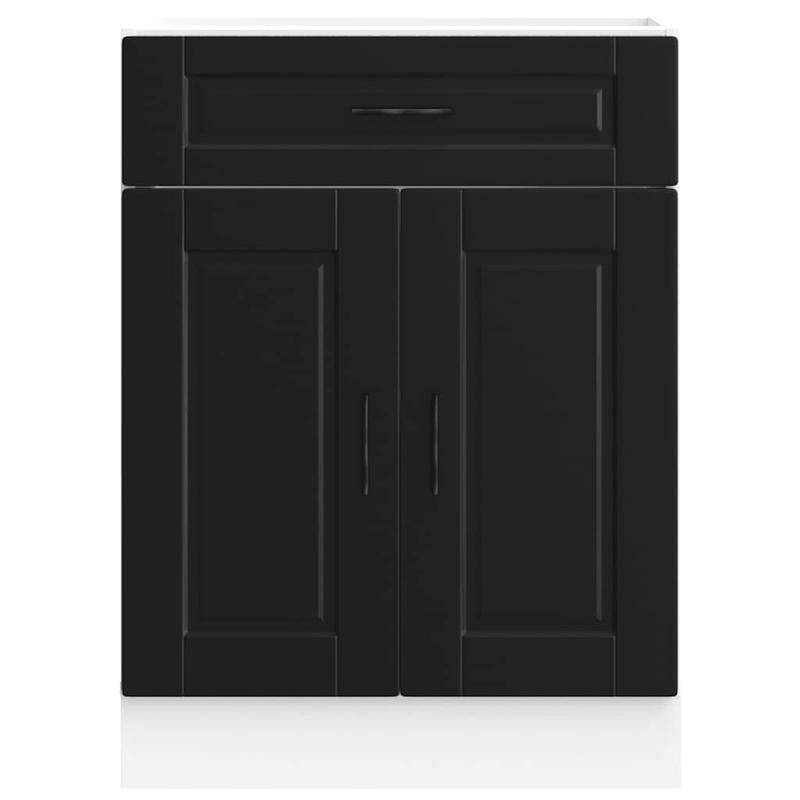 Keukenkastje – Wandkast – Opbergkast – Keukenkast – Kastje Zwart – MDF Hardhout – Ruimtebesparend Design – 2 Deuren 1 Lade