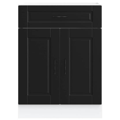 Keukenkastje – Wandkast – Opbergkast – Keukenkast – Kastje Zwart – MDF Hardhout – Ruimtebesparend Design – 2 Deuren 1 Lade