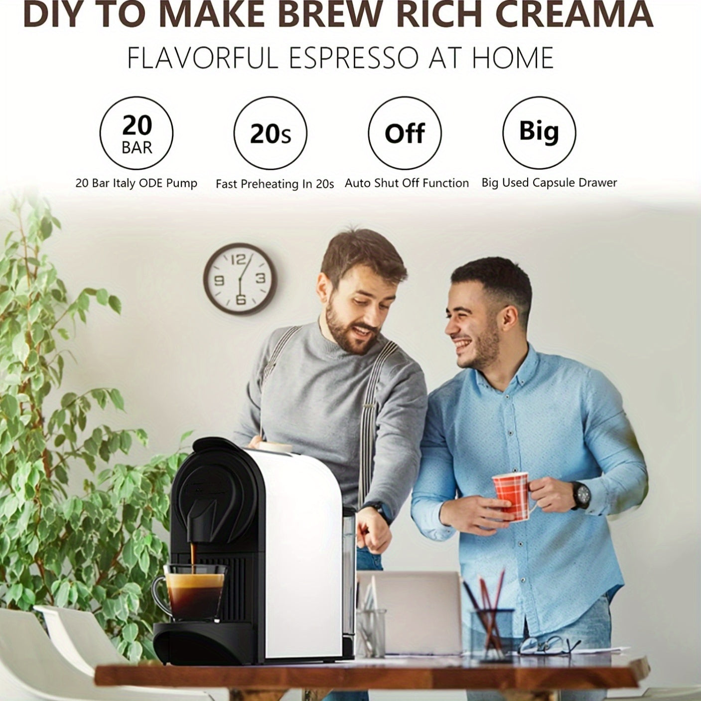 4-in-1 Koffiecapsule Machine – Koffiemachine – Espressoapparaat – Capsulezetapparaat – Koffiezetter – Multifunctioneel – Warm en Koud – Snel Op Temperatuur – Wit – Aluminiumlegering