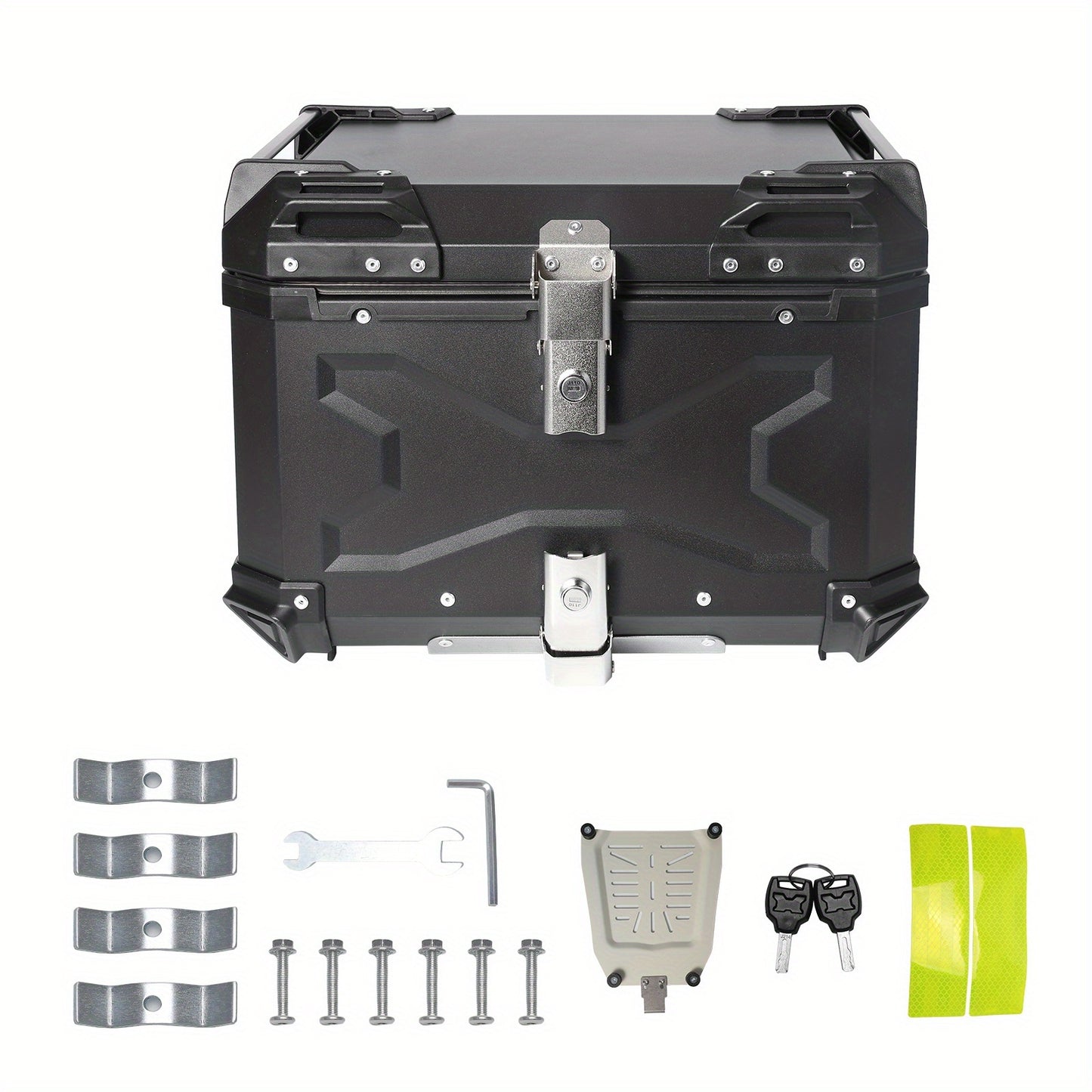 Motor Topkoffer – Motor Bagagebox – Helm Opbergkoffer – Motor Achterkoffer – Motor Kofferbak – 55 Liter – Duurzaam Aluminium Matzwart