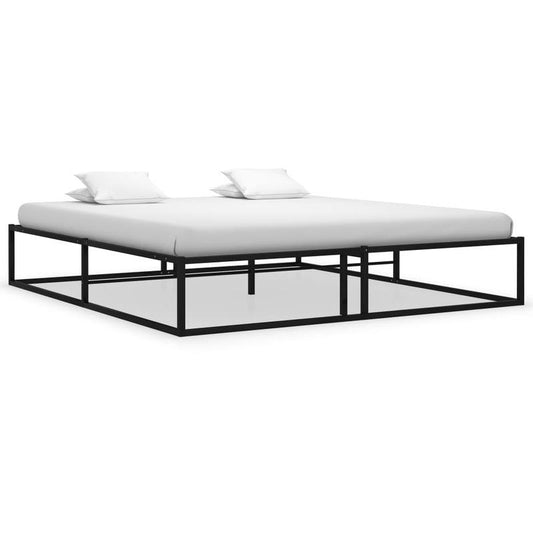 Zwart Metalen Bedframe – Platformbed – Bed Frame Met Opbergruimte – Industrieel Bed – King Size Bedframe – Extra Groot 200x200 cm – Stevige Constructie – Laag Profiel Design