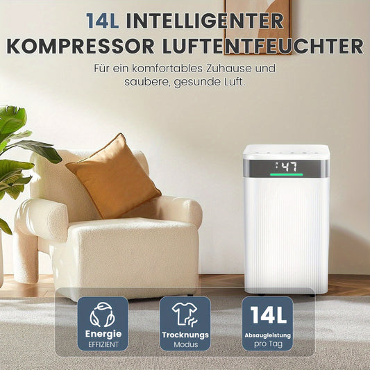 Luchtontvochtiger – Ontvochtiger – Vochtvreter – Dehumidifier – Vochtbestrijder – 14L per dag Ontvochtiging – WiFi App Bediening & Automatische Vochtigheidssensor