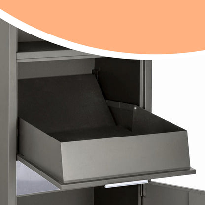 Brievenbus – Wandbrievenbus – Pakketbrievenbus – Pakketbox – Vrijstaande Brievenbus – Veilig Met Slot – Gepoedercoat Staal 50x112x37 cm