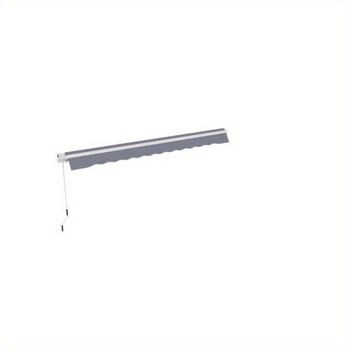 Articulated arm awning Adjustable clamp awning Patio awning 3.95 x 3m sun protection with crank, balcony awning, grey
