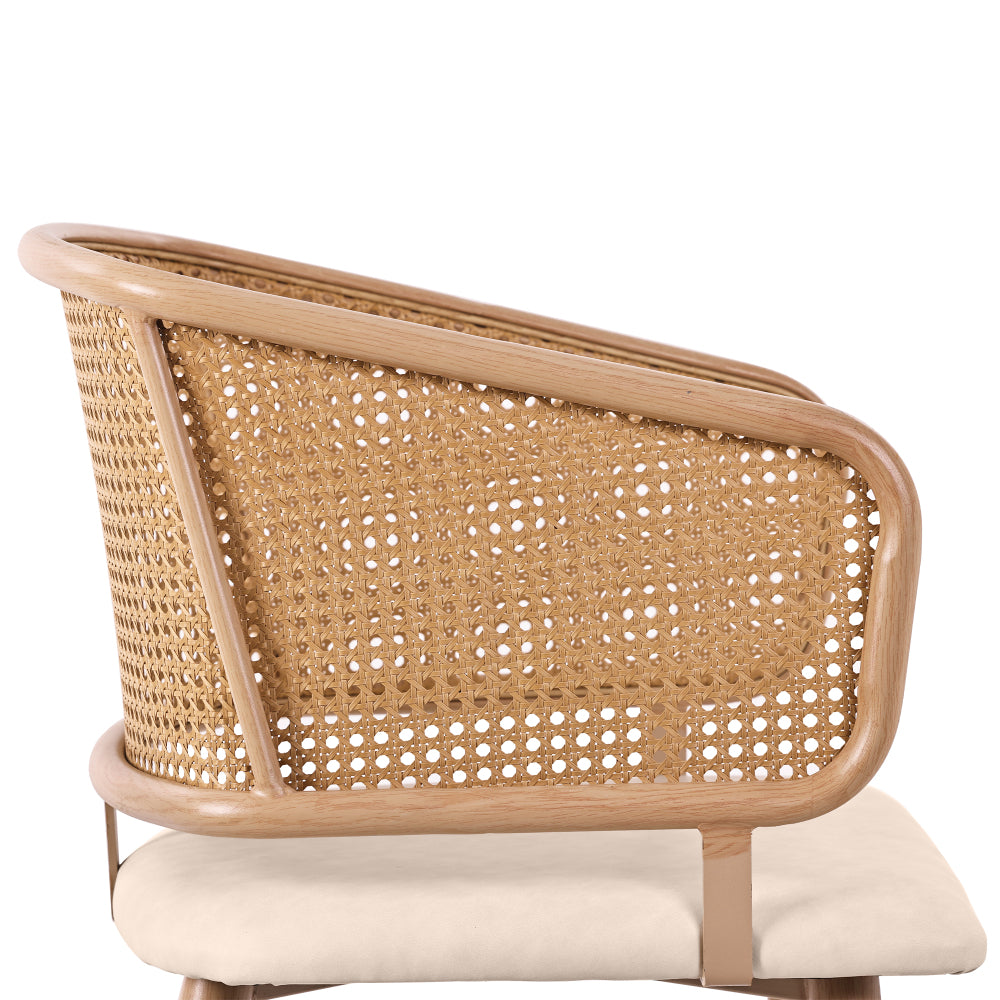 2 Dining Room Chairs in Rattan with PU Leather Cushions, Combining Comfort And Breathability with Modern Minimalist Style. Suitable for Dining Room, Living Room And Cafe., Dining Table Chairs, Kitchen Table And Chairs Set, Ch