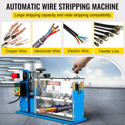Draadstripper – Kabelstripper – Striptang – Kabelpeller – Draadstriptang – Elektrische Automatische Machine – 370W Motor Met 11 Instelbare Messen