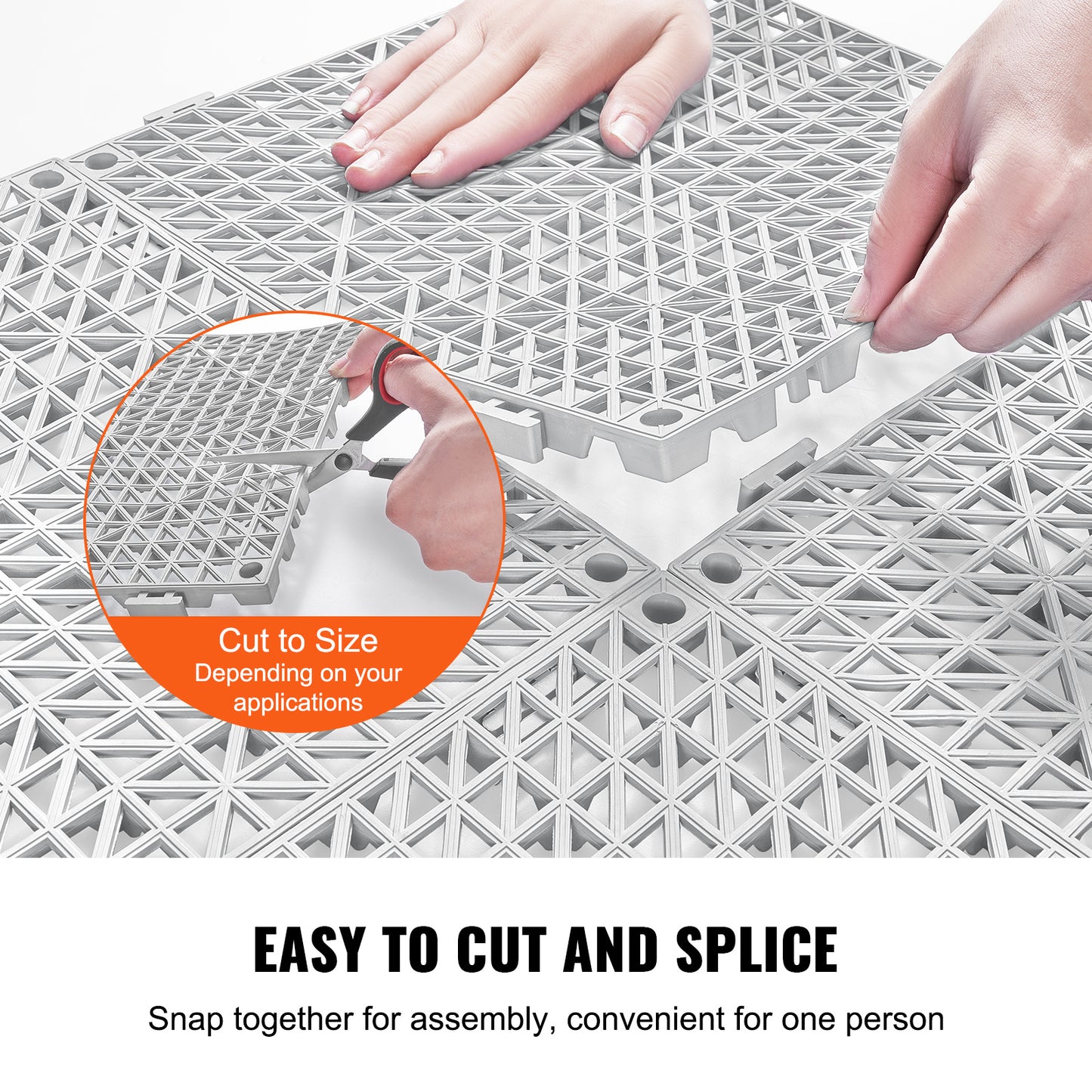 Afvoermat – Vloermat – Drainagemat – Antislip Mat – Grijs – Set Van 55 – Modulaire PVC Vloermatten – Snelle Waterafvoer – Eenvoudige Montage