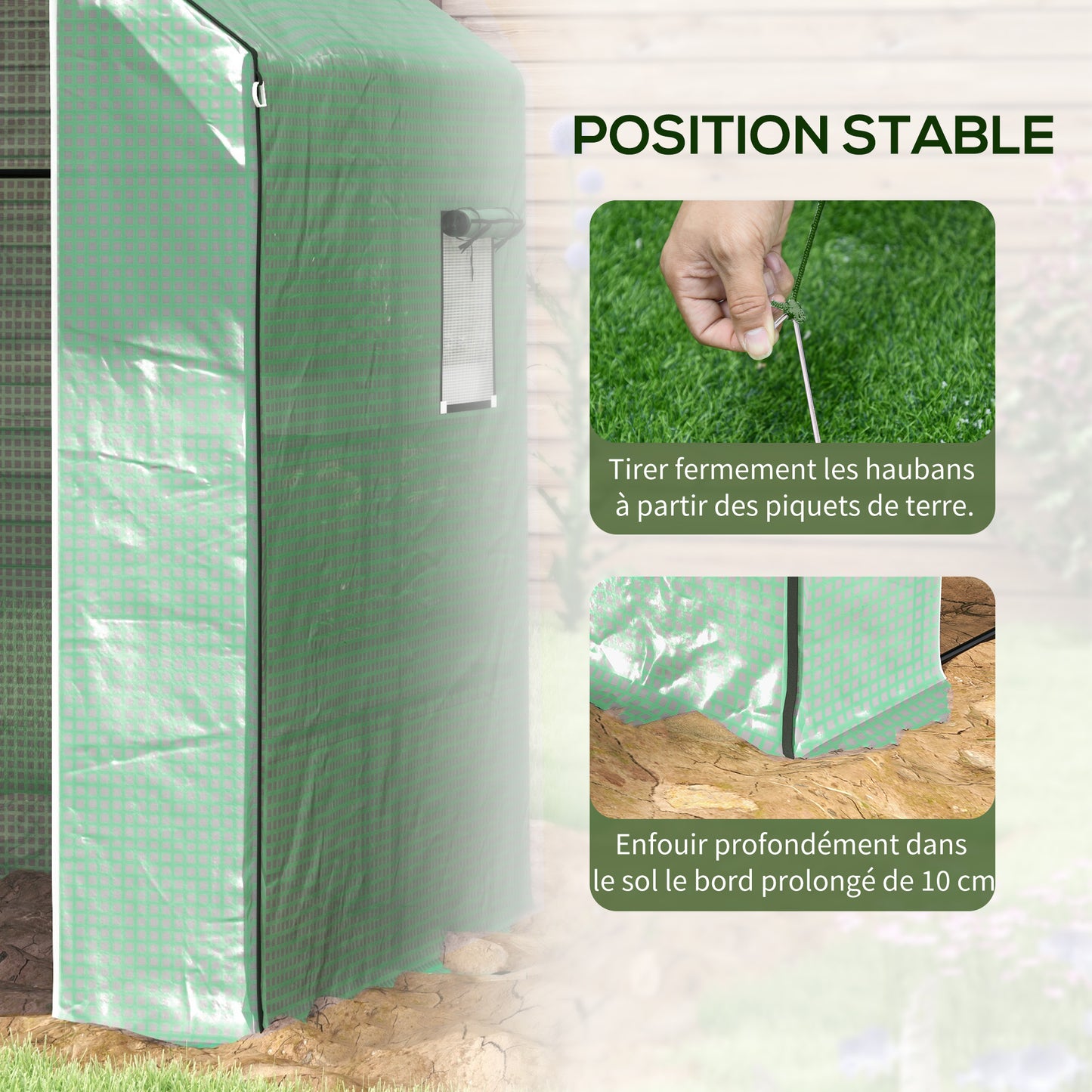Kas – Kweekkas – Tuinkas – Serre – Groentekas – Groen – Ruime Afmetingen 140x143x190 cm – UV-bestendig 2-laags PE-doek