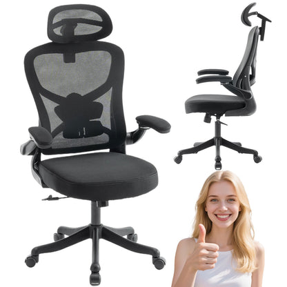 Bureaustoel – Ergonomische Stoel – Office Chair – Draaistoel – Bureaustoelen voor Volwassenen – Memory Foam Zitting – Verstelbare Lendensteun & 360° Draaibaar