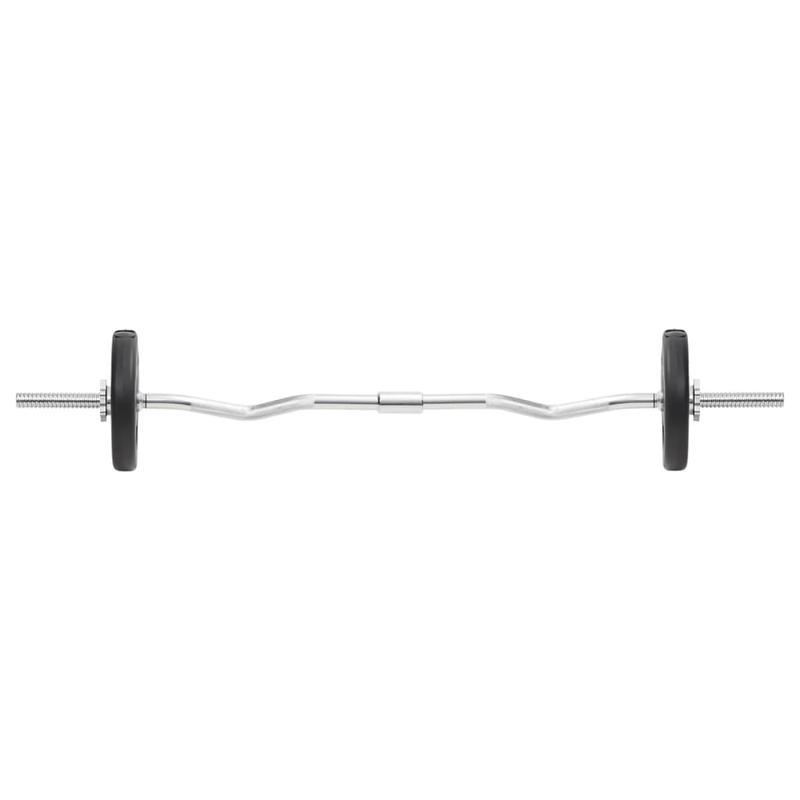 Langhantel- en Kurzhantelset – Halterset – Dumbbellset – Gewichtset – Fitnessset – Verstelbare Halterschijven – Ruimtebesparend Design