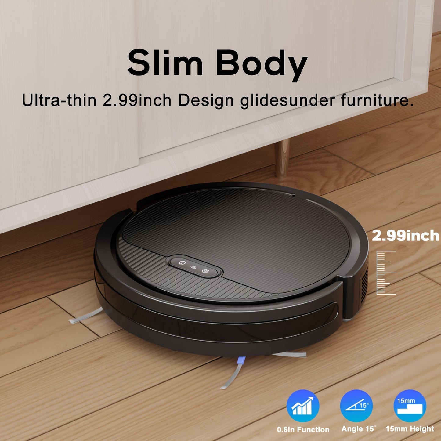 Robotic Vacuum Cleaner, Automatic Self-Charging, Robot Vacuum 4000Pa Powerful Suction, 120 Mins Runtime, Wi-Fi/App/Alexa Control, For Pet Hair, Hard Floor And Low-Pile Carpet.