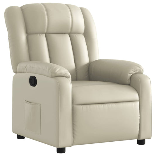 Elektrisch Verstelbare Fauteuil – Relaxfauteuil – Leunstoel – Ruststoel – Loungestoel – Crèmekleur – Comfortabel Kunstleer – Verstelbaar Tot 135 Graden