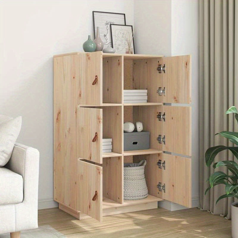 Opbergkast – Locker – Dressoir – Sideboard – Highboard – Massief Grenenhout – Stijlvol Design – 67x40x108,5 cm – Stevig & Ruim